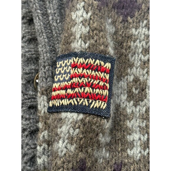 True Religion Cardigan Sweater Flag Patch Alpaca Wool Blend Gray Size XXL - Picture 3 of 9